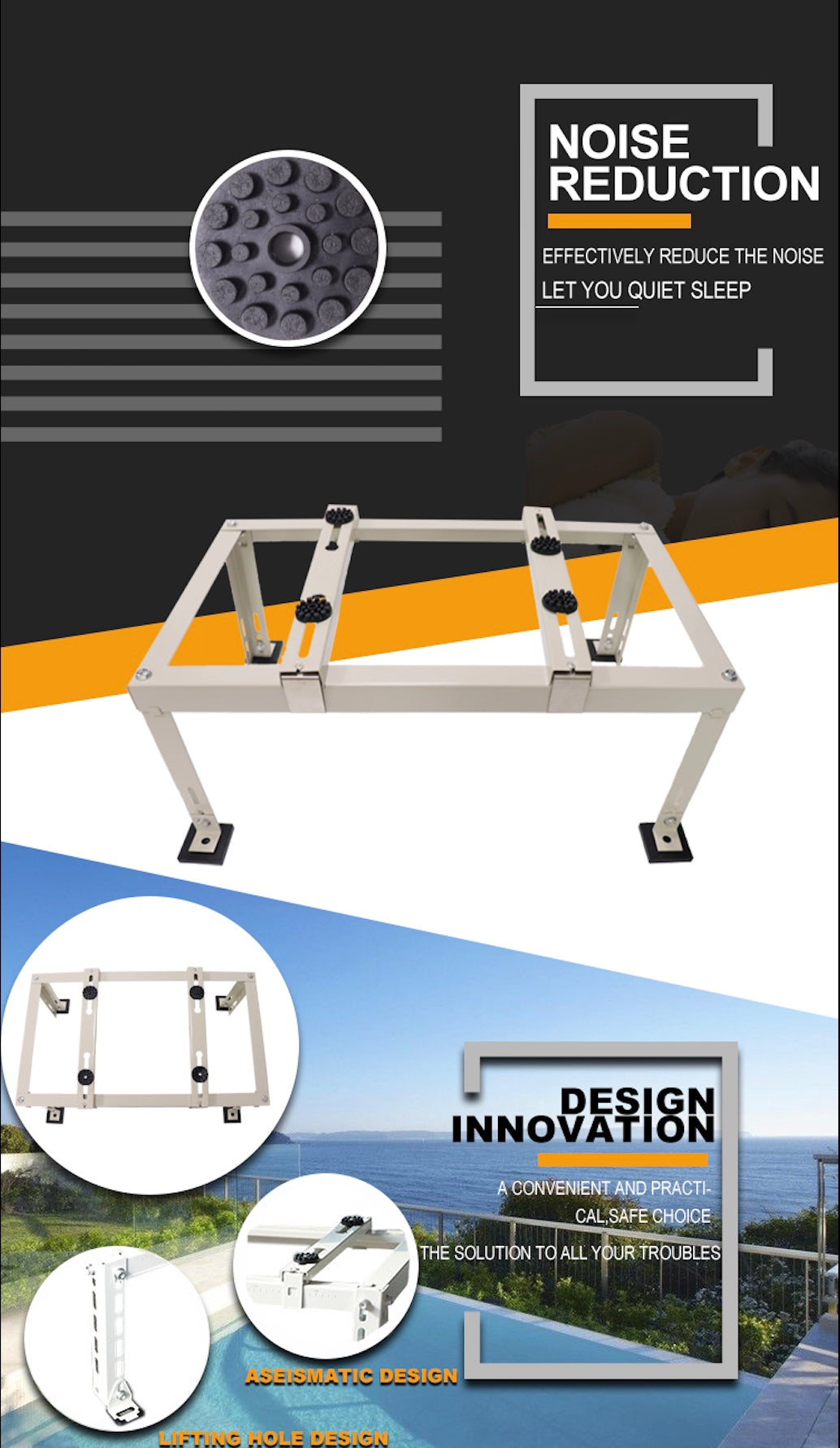 Mini split condenser floor stand